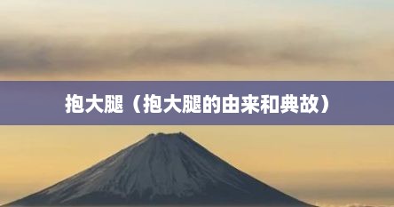 抱大腿（抱大腿的由来和典故）