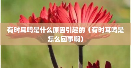 有时耳鸣是什么原因引起的（有时耳鸣是怎么回事啊）