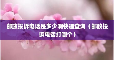 邮政投诉电话是多少啊快递查询（邮政投诉电话打哪个）