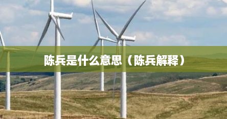 陈兵是什么意思（陈兵解释）
