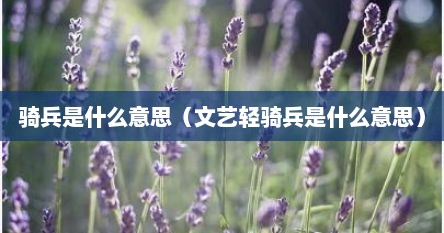 文艺轻骑兵的使命（文艺轻骑兵的特点）