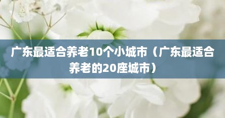 广东最适合养老10个小城市(广东最适合养老的20座城市) 广东最适合养老10个小城市(广东最适合养老的20座城市)