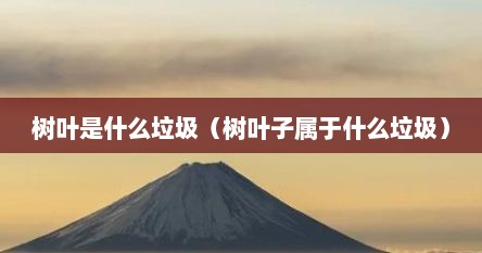 树叶是什么垃圾（树叶子属于什么垃圾）