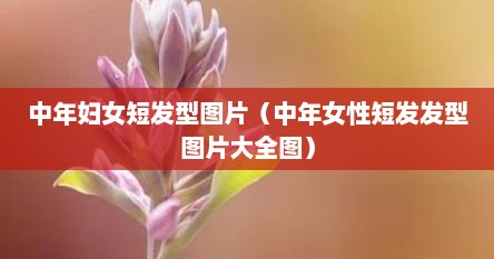 中年妇女短发型图片（中年女性短发发型图片大全图）