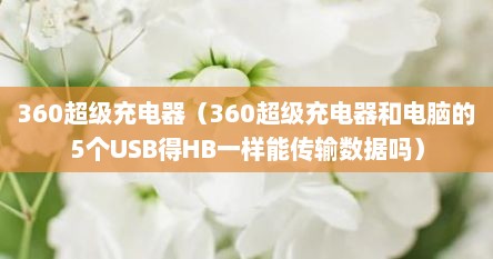 360超级充电器（360超级充电器和电脑的5个USB地HB一样能传输数居吗）