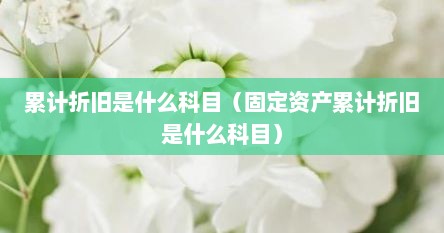 累计折旧是什么科目（固定资产累计折旧是什么科目）