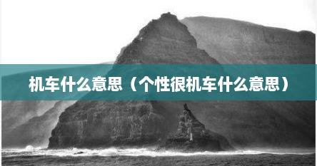 机车什么意思（个性很机车什么意思）