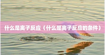 什么是离子反应（什么是离子反应的条件）