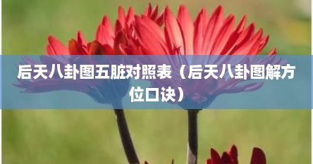 后天八卦图五脏对照表（后天八卦图解方位口诀）