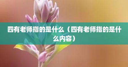 四有老师指的是什么（四有老师指的是什么内容）