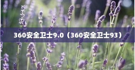 360安全卫士9.0（360安全卫士93）