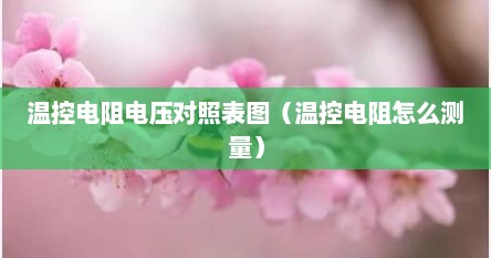 温控电阻电压对照表图（温控电阻怎么测量）