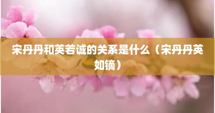 宋丹丹和英若诚的关系是什么（宋丹丹英如镝）