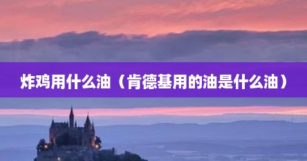 炸鸡用什么油（肯德基用的油是什么油）