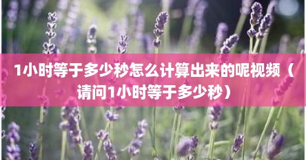 1小时等于多少秒怎么计算出来的呢视频（请问1小时等于多少秒）