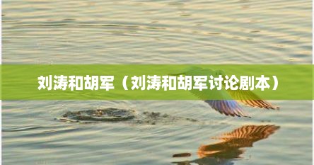 刘涛和胡军（刘涛和胡军讨论剧本）