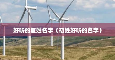 好听的复姓名字（初姓好听的名字）