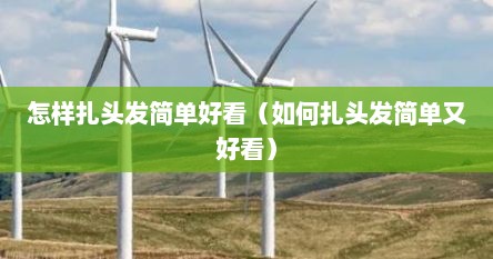 怎样扎头发最好看简单又方便（怎样扎头发又好看又简单的教程）