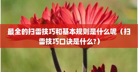 最全的扫雷技巧和基本规则是什么呢（扫雷技巧口诀是什么?）