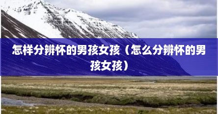 怎样分辨怀的男孩女孩（怎么分辨怀的男孩女孩）