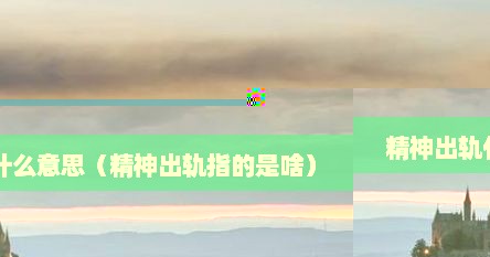精神出轨什么意思（精神出轨指的是啥）