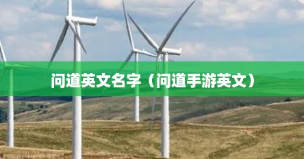 问道英文名字（问道手游英文）