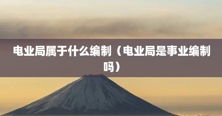 电业局属于什么编制（电业局是事业编制吗）