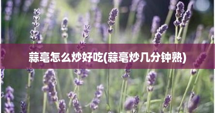 蒜亳怎么炒好吃(蒜毫炒几分钟熟)