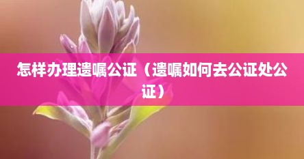 怎样办理遗嘱公证（遗嘱如何去公证处公证）