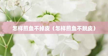 怎样煎鱼不掉皮（怎样煎鱼不脱皮）