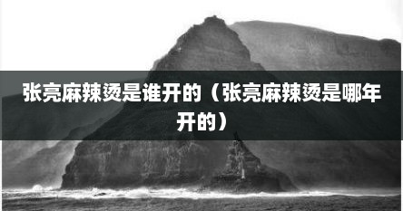 张亮麻辣烫是谁开的（张亮麻辣烫是哪年开的）