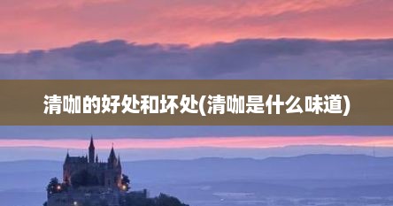 清咖的好处和坏处(清咖是什么味道)