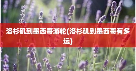洛杉矶到墨西哥游轮(洛杉矶到墨西哥有多远)