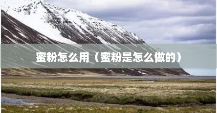 蜜粉怎么用（蜜粉是怎么做的）