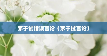 茅于试错误言论（茅于拭言论）