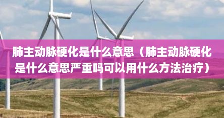 肺主动脉硬化是什么意思（肺主动脉硬化是什么意思严重吗可以用什么方法治疗）