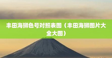 丰田海狮色号对照表图（丰田海狮图片大全大图）
