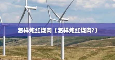 怎样炖红烧肉（怎样炖红烧肉?）