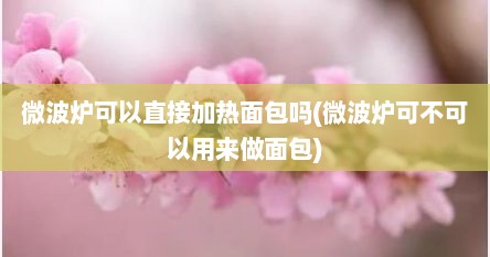 微波炉可以直接加热面包吗(微波炉可不可以用来做面包)