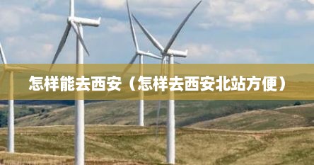 怎样能去西安（怎样去西安北站方便）