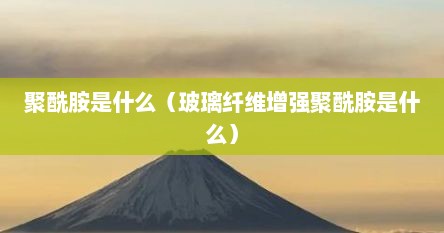 聚酰胺是什么（玻璃纤维增强聚酰胺是什么）