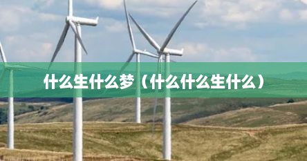 什么生什么梦（什么什么生什么）