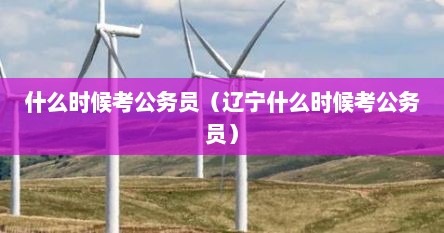 什么时候考公务员（辽宁什么时候考公务员）