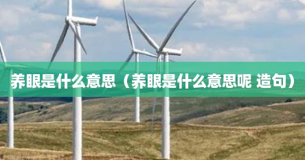 养眼是什么意思（养眼是什么意思呢 造句）