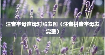 注音字母声母对照表图（注音拼音字母表完整）