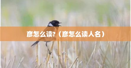 彦怎么读?（彦怎么读人名）