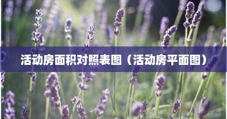 活动房面积对照表图（活动房平面图）
