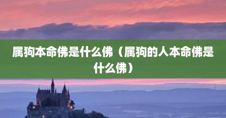 属狗本命佛是什么佛（属狗的人本命佛是什么佛）