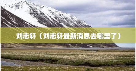 刘志轩（刘志轩最新消息去哪里了）