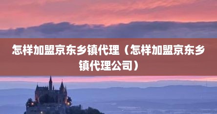 怎样加盟京东乡镇代理（怎样加盟京东乡镇代理公司）